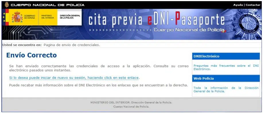 Cita DNI Perdida o sustraccion Datos Correctos